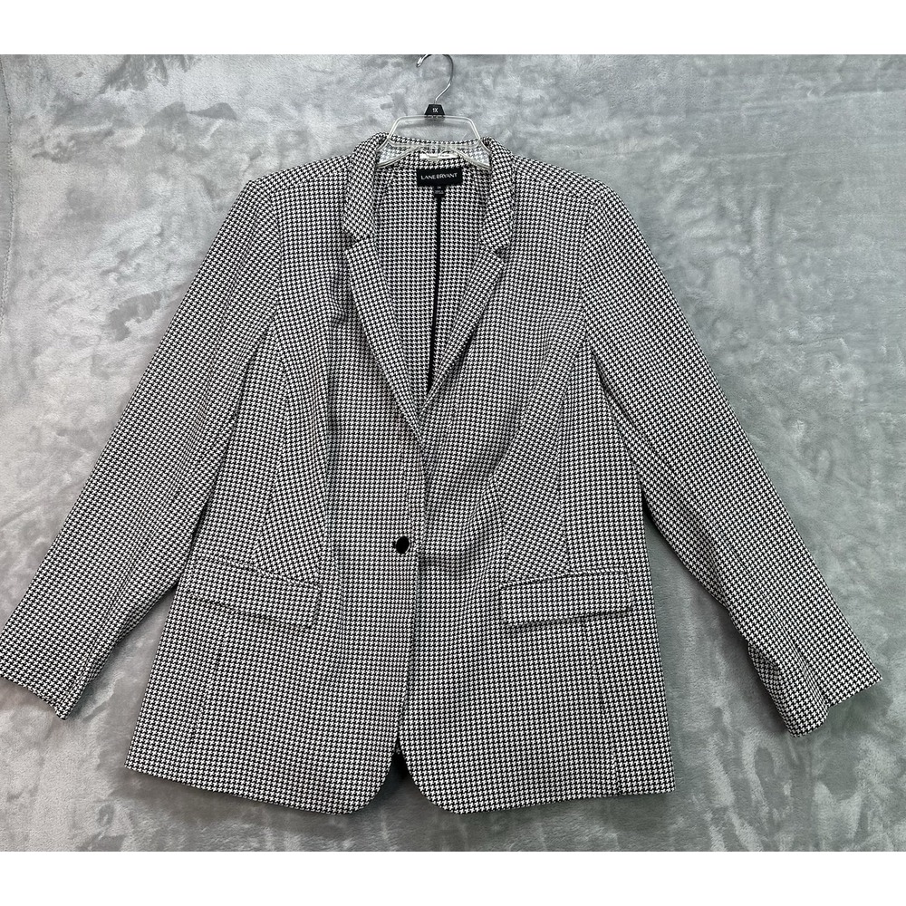 Lane Bryant the Bryant Blazer Houndstooth Black/White Knit Size 24 Office Career